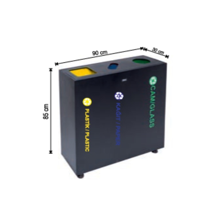 RECYCLE BIN PAINTED WITH INNER BUCKET