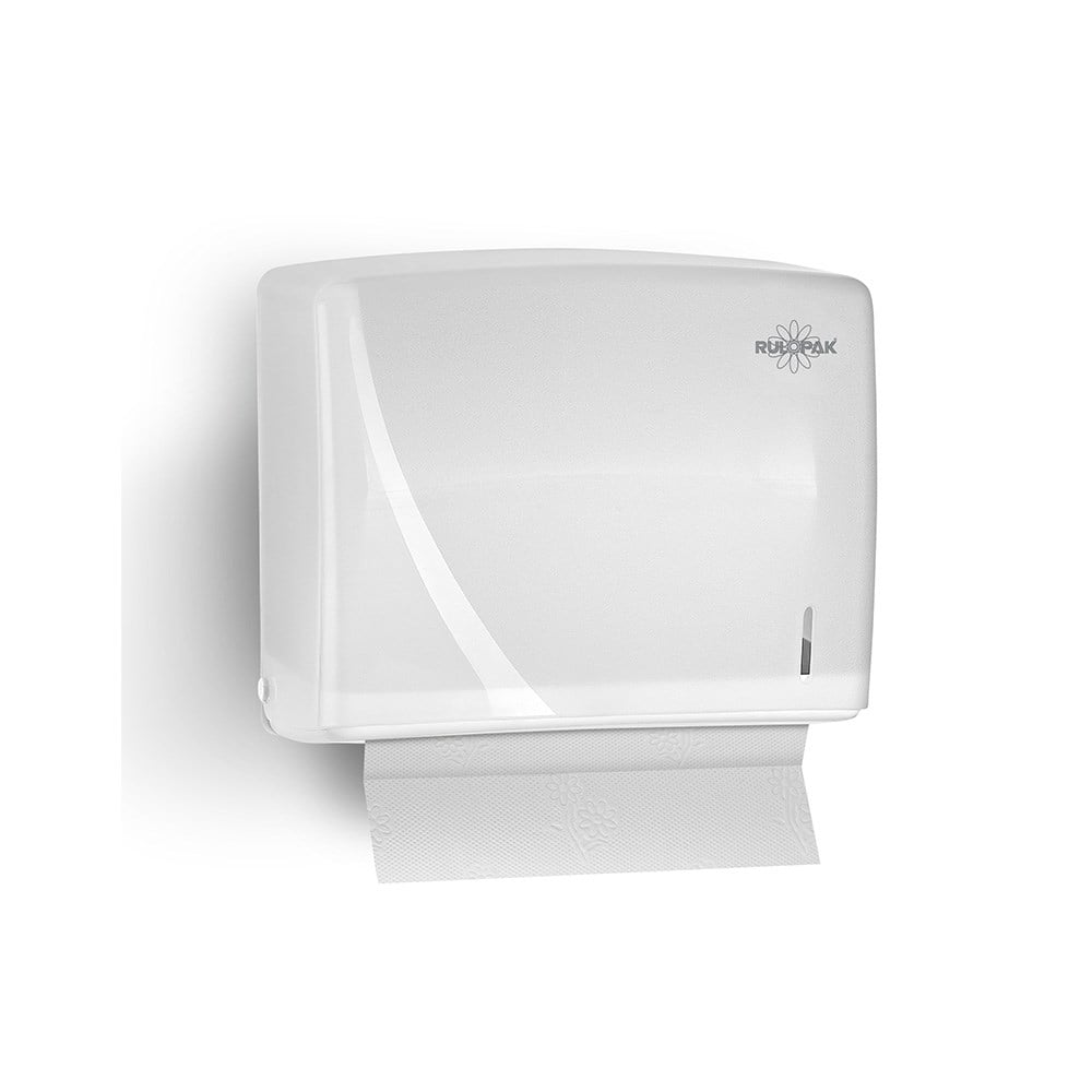 RULOPAK 303364 MODERN FOLDED HAND TOWEL DISPENSER Z-C-V 200-SHEET DEEP (TRANSPARENT WHITE)