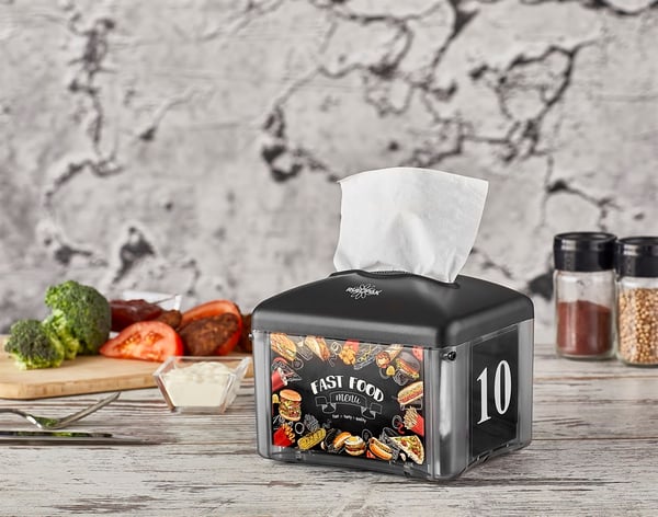 RULOPAK ADVERTISING SINGLE-PULL MINI NAPKIN DISPENSER BLACK - Image 2