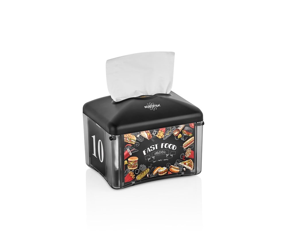 RULOPAK ADVERTISING SINGLE-PULL MINI NAPKIN DISPENSER BLACK - Image 4
