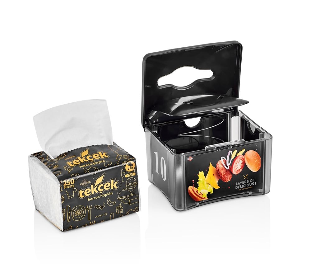 RULOPAK ADVERTISING SINGLE-PULL MINI NAPKIN DISPENSER BLACK - Image 5