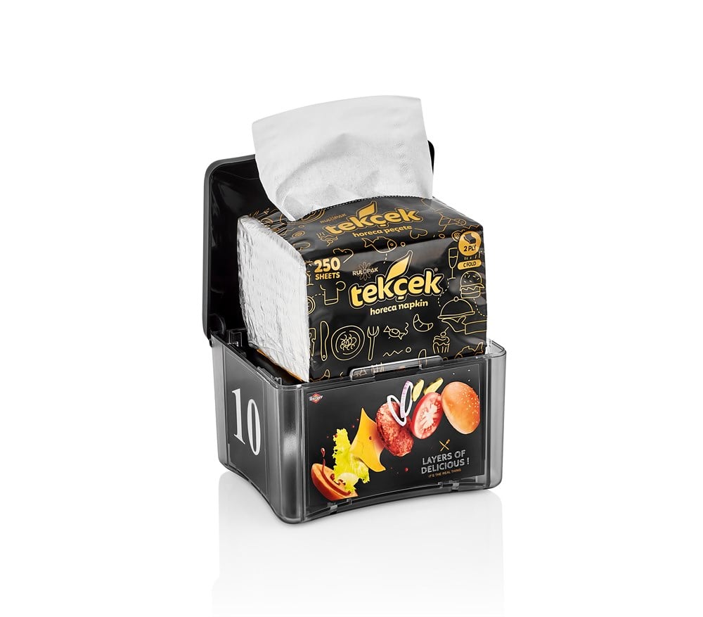 RULOPAK ADVERTISING SINGLE-PULL MINI NAPKIN DISPENSER BLACK - Image 6