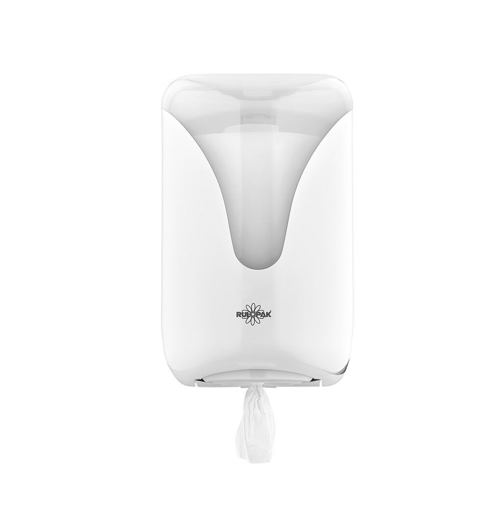 RULOPAK ELITE CENTER-PULL PERFORATED PAPER TOWEL DISPENSER (WHITE)