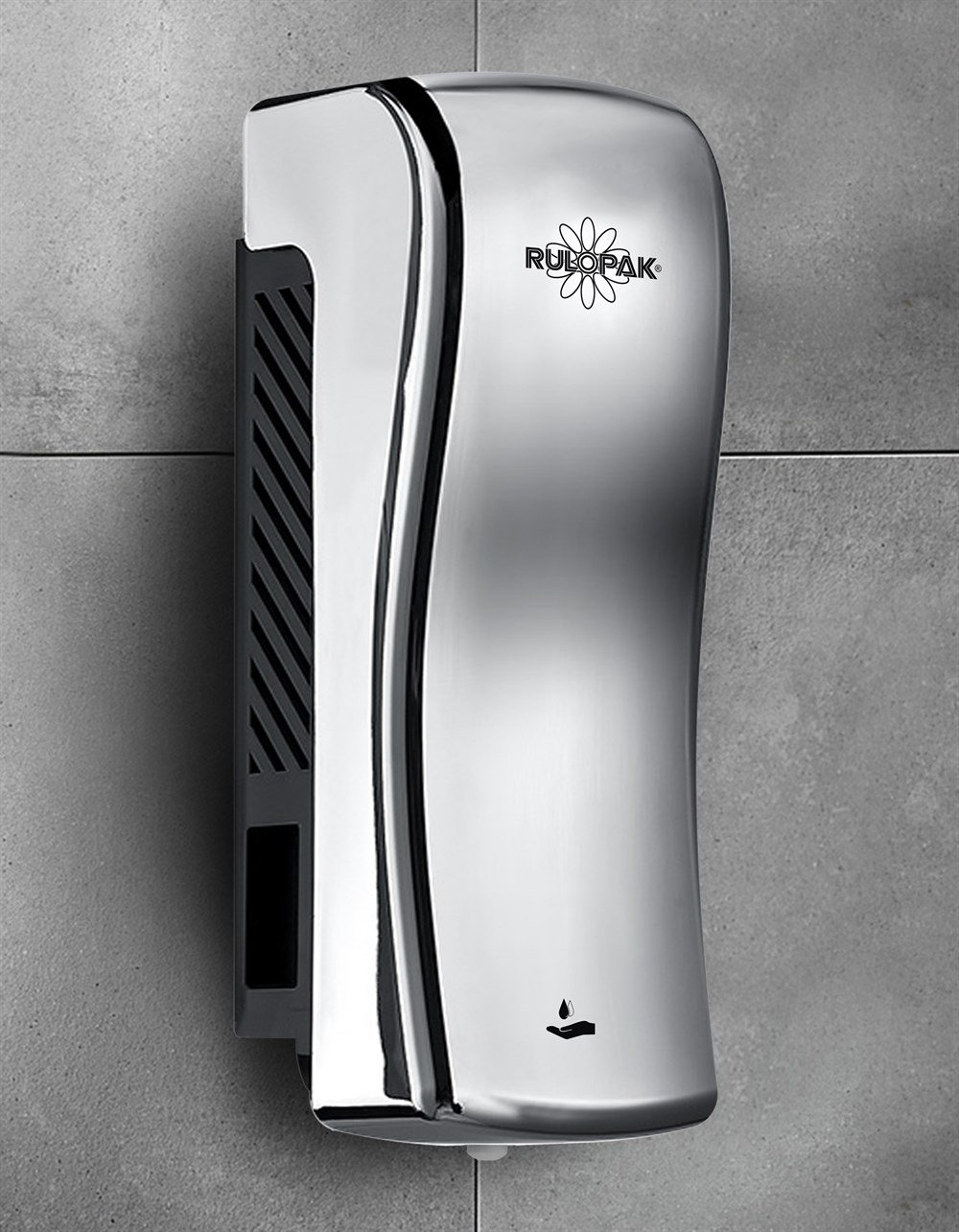 RULOPAK MANUAL S MODEL LIQUID SOAP & SHAMPOO DISPENSER 800 ML CHROME - Image 2