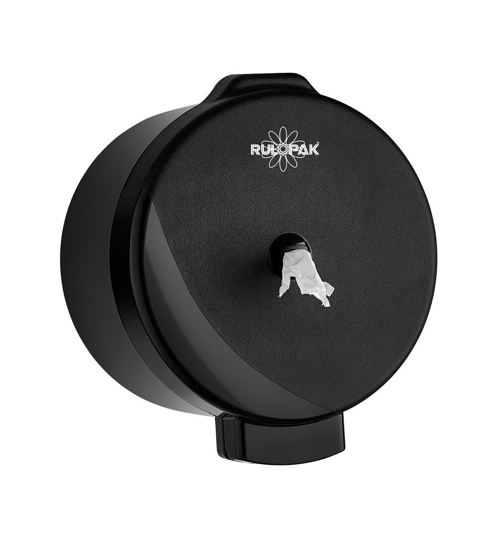 RULOPAK MODERN MINI ECONOMIC CENTER-PULL TOILET PAPER DISPENSER – BLACK