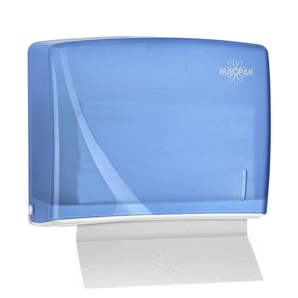 RULOPAK MODERN Z-FOLD PAPER TOWEL DISPENSER 200 SHEETS – TRANSPARENT BLUE