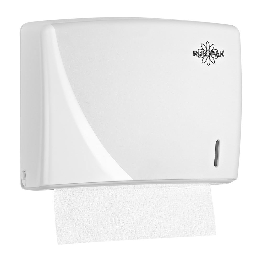 RULOPAK MODERN Z-FOLD PAPER TOWEL DISPENSER 200 SHEETS – TRANSPARENT WHITE