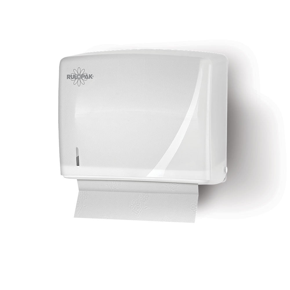 RULOPAK MODERN Z-FOLD PAPER TOWEL DISPENSER 200 SHEETS – WHITE