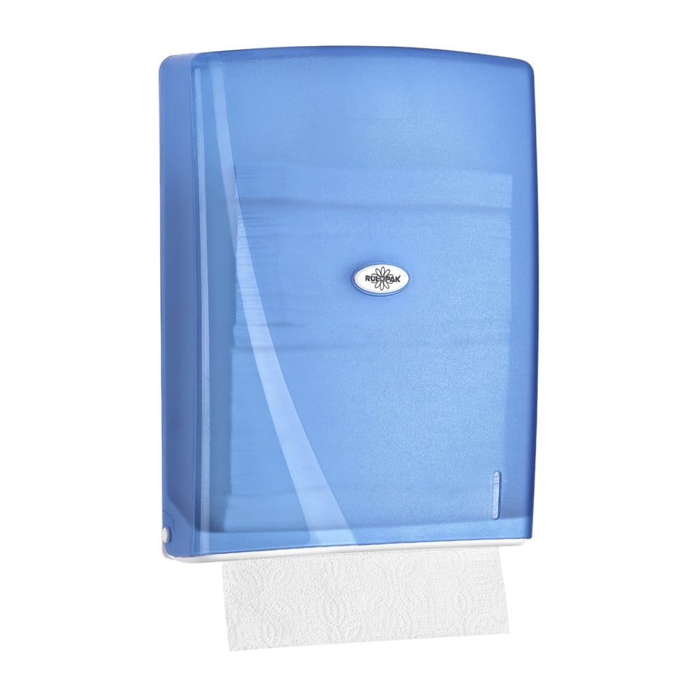 RULOPAK MODERN Z FOLD PAPER TOWEL DISPENSER 400’S TRANSPARENT BLUE