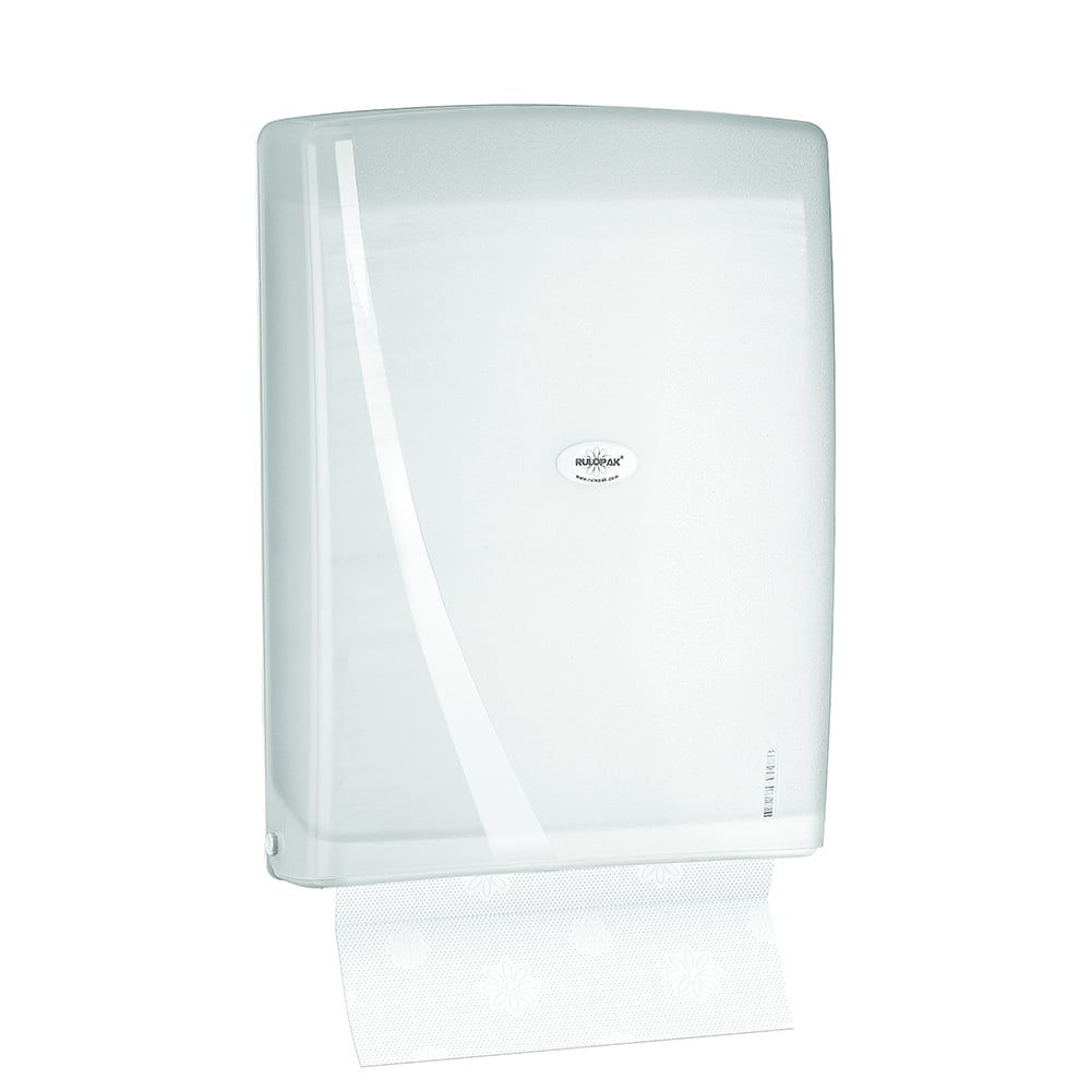 RULOPAK MODERN Z FOLD PAPER TOWEL DISPENSER 400’S TRANSPARENT WHITE