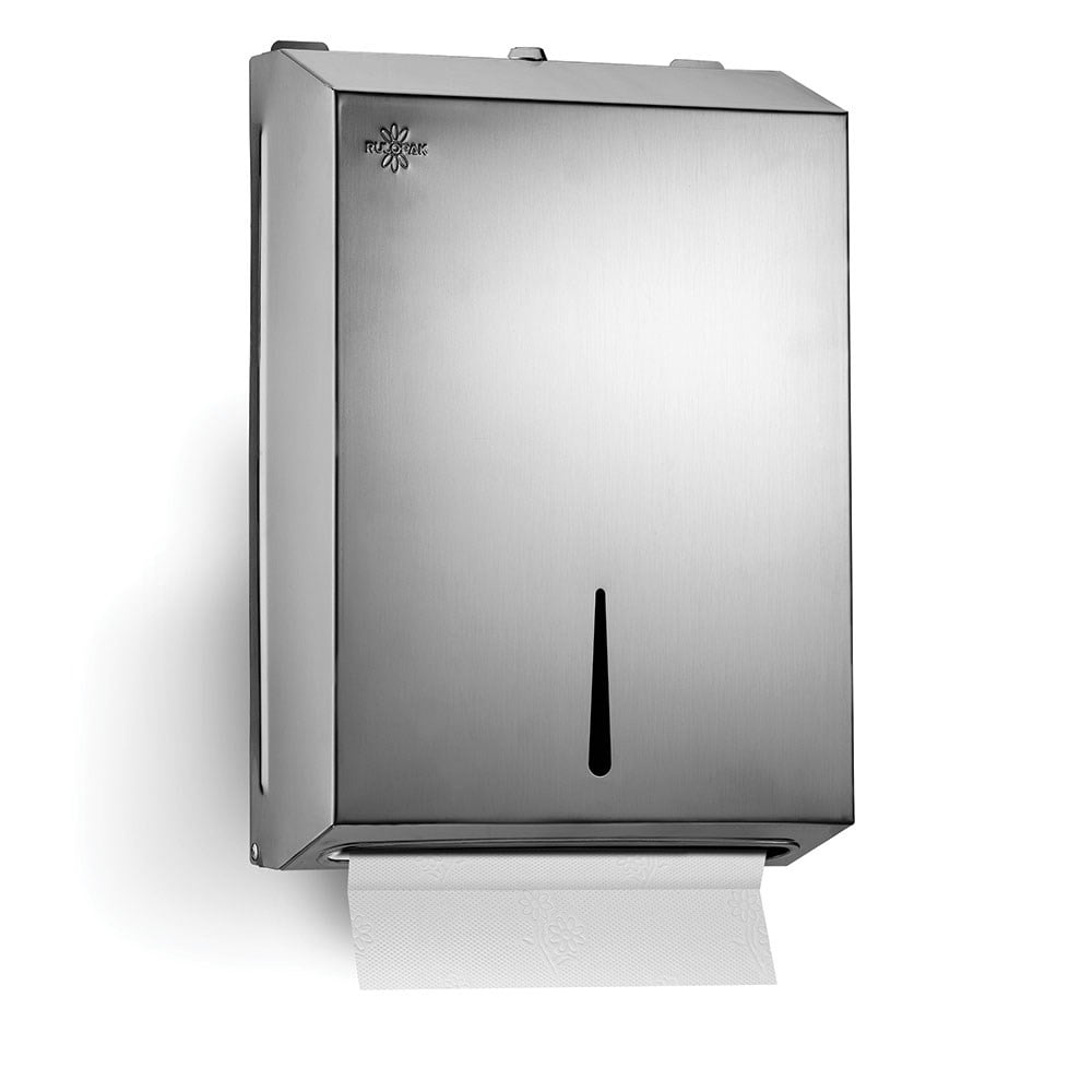 RULOPAK STAINLESS STEEL Z-FOLD PAPER TOWEL DISPENSER 400 SHEETS