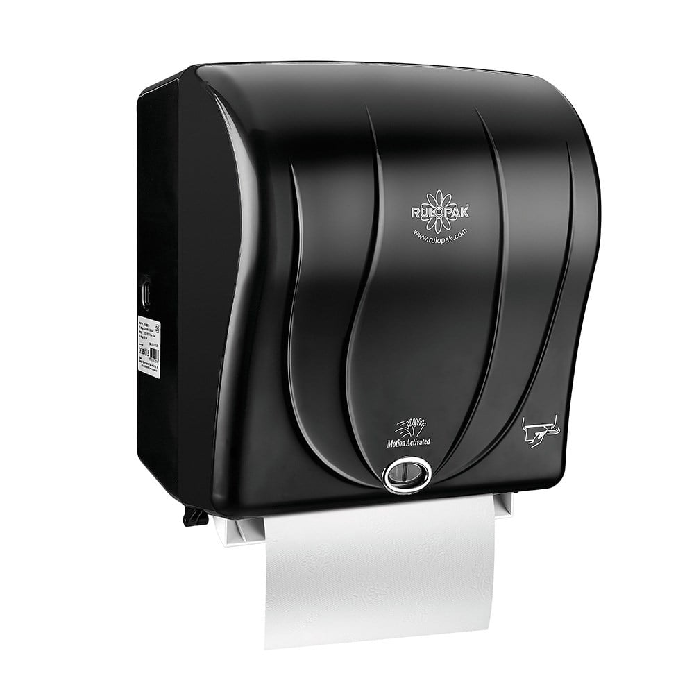 RULOPAK TOUCHLESS PAPER TOWEL DISPENSER 26 CM BLACK