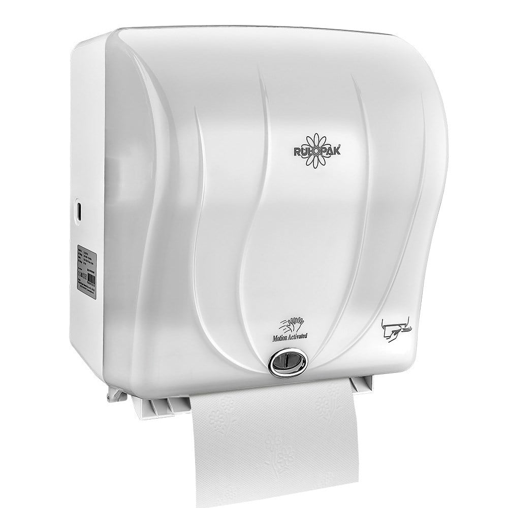 RULOPAK TOUCHLESS PAPER TOWEL DISPENSER 26 CM TRANSPARENT WHITE
