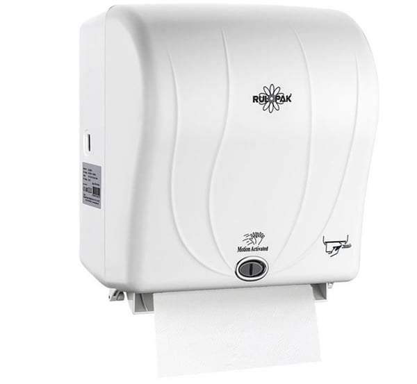 RULOPAK TOUCHLESS PAPER TOWEL DISPENSER 26 CM WHITE