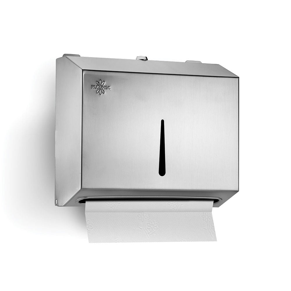 RULOPAK Z-FOLD STAINLESS STEEL PAPER TOWEL DISPENSER 200 SHEETS