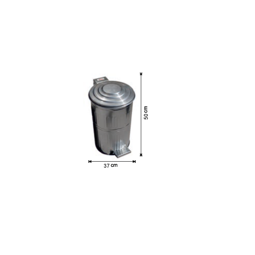 GALVANIZED PEDAL TRASH CAN
