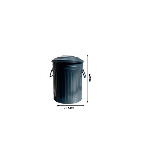 GALVANIZED PEDAL TRASH CAN MANUAL LID DECORATED (PAINTED) 12 LTR