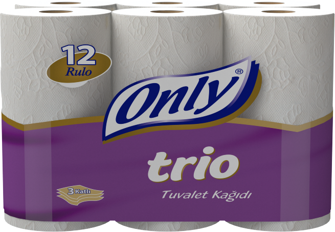 ONLY TRIO 12-ROLL TOILET PAPER 3-PLY