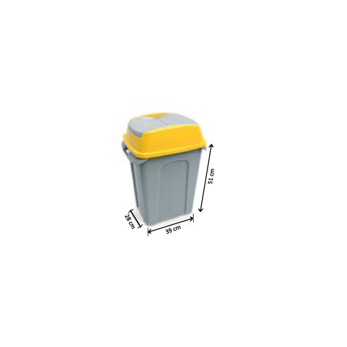 PLASTIC SWING LID TRASH CAN 25 LTR