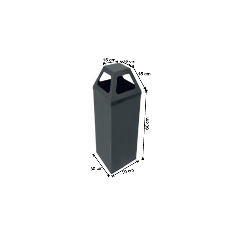 PYRAMID TRASH CAN SMOKE COLOR