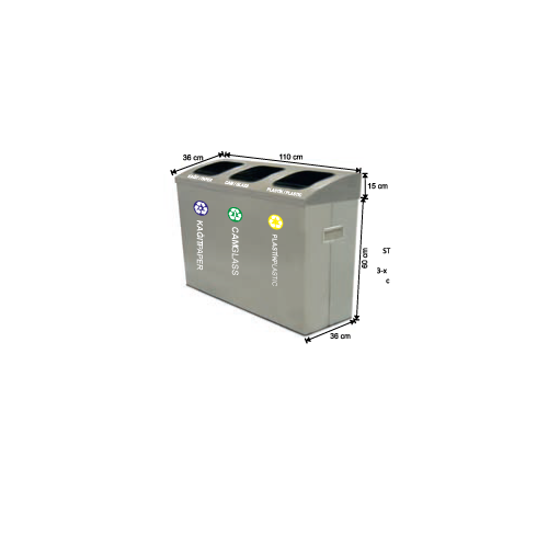 TRIPLE RECYCLING TRASH CAN
